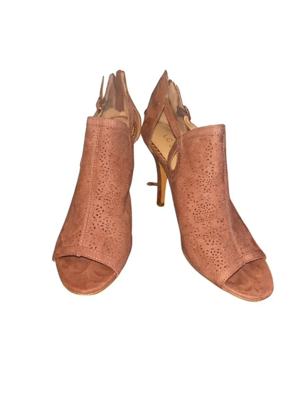 234. Lauren Conrad Caramel Mauve Heeled Sandals – Size 8